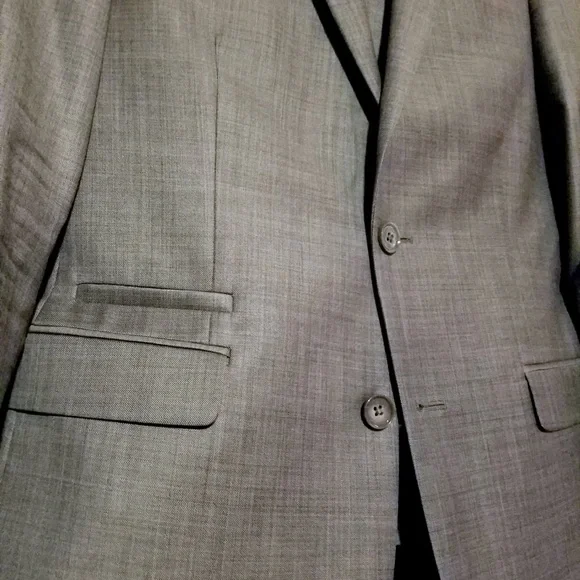 Express Gray Suit (blazer&pants) Matching Photographer & Producer Wool Blend Set - Picture 3 of 12